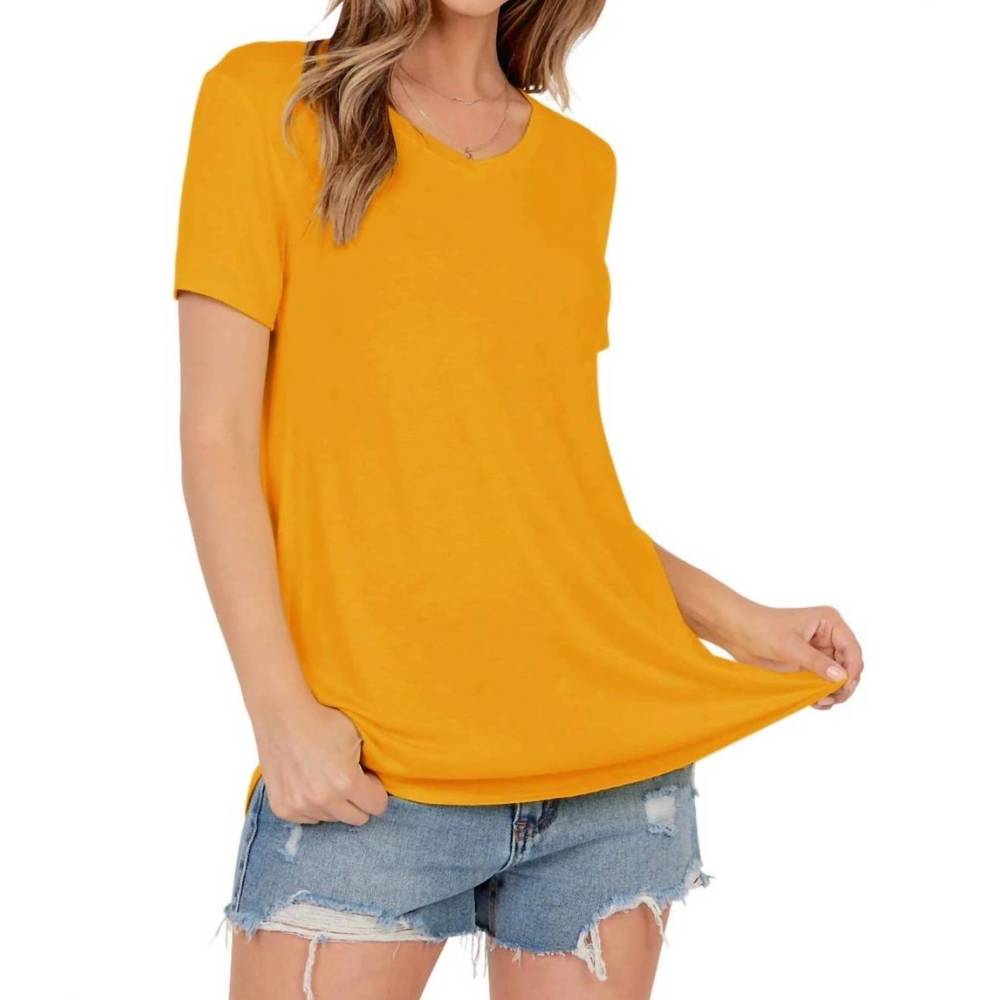 NEW SHOP BASIC classic v neck tee in marigold